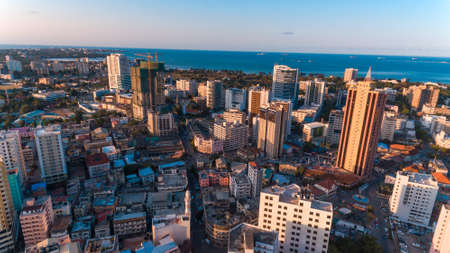 aerial view of the haven of peace, city of Dar es Salaamの写真素材