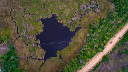 hippo pool at Mafia islandの写真素材