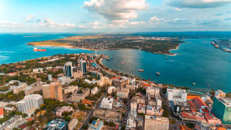 aerial view of the haven of peace, city of Dar es Salaamの写真素材