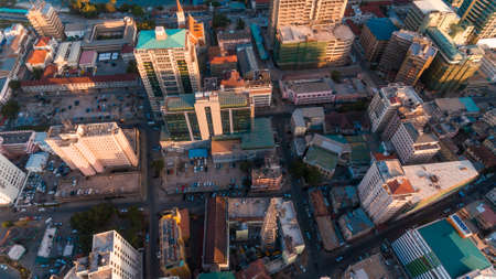 aerial view of the haven of peace, city of Dar es Salaamの写真素材