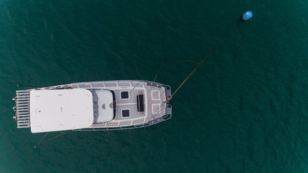 aerial view of the luxurios yatch