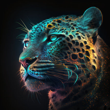 Neon cat trendy stickers. Cool vector design for tshirts and accessoriesの素材