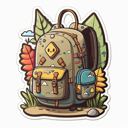 Mountain Hiking trendy stickers. Cool vector design for tshirts and accessoriesの素材