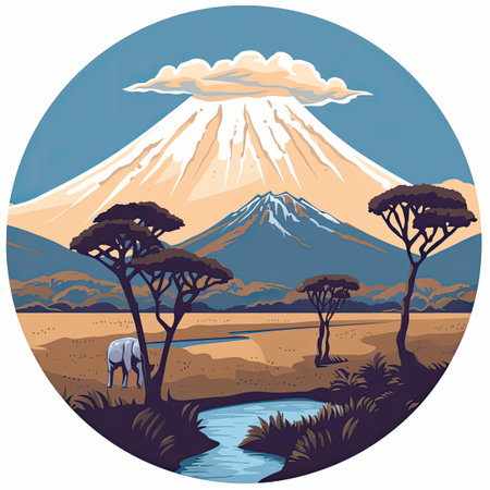 Mountain Hiking trendy stickers. Cool vector design for tshirts and accessoriesの素材