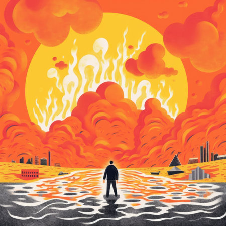 Concept of global warning, climate change and dying Earth.の素材