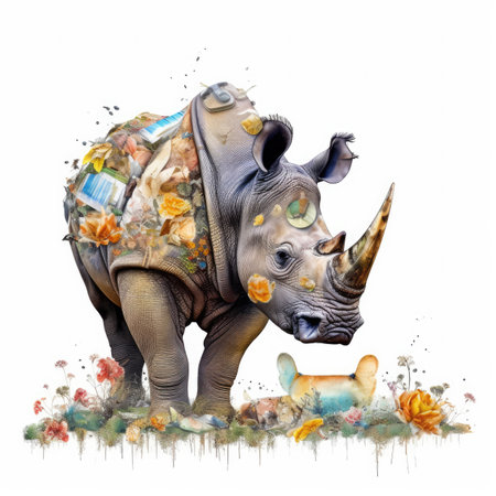 Africa animals Concept of global warning, climate change and dying Earth.の素材