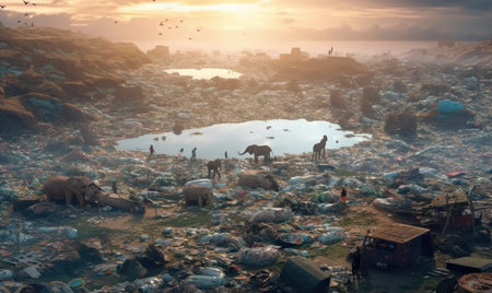 Concept of global warning, climate change and dying Earth.の素材