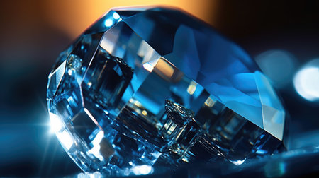 close up of Raw saphire rock with reflection crystalsの素材