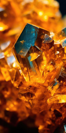 close up of Raw topaz rock with reflection crystalsの素材