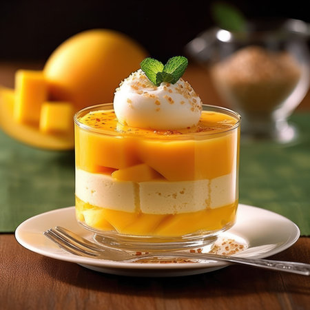 desserts with fruits, mousse. generated by AIの素材