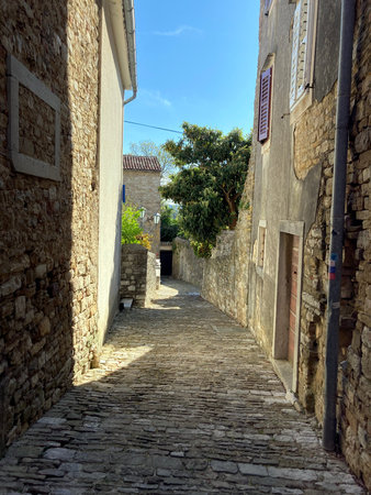 An old street paved with stone!の写真素材
