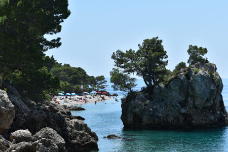 View of Punta Rata beach in Brela, Croatia!