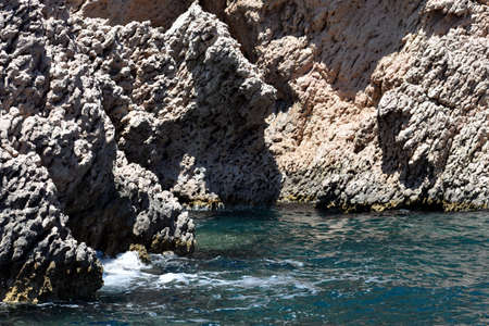 Rocks and sea, Velebit channel, Croatia.の写真素材