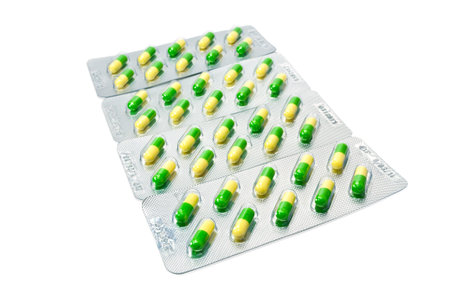 Close up medicine for medical on white background
