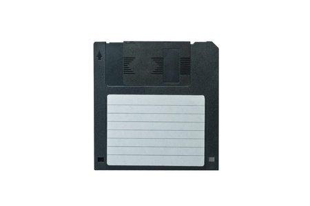Diskette in black on a white background の写真素材
