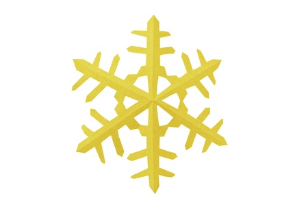 Snowflake paper isolated on a white background, Origami.の写真素材