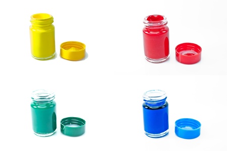 Bottled water color on a white background.の写真素材