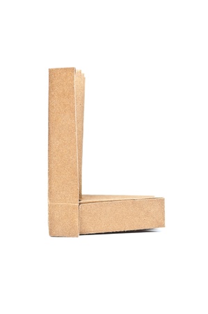 L-Origami alphabet letters recycled paper craft fold.の写真素材