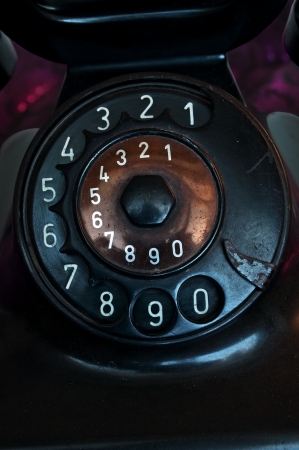 Black antique Telephone numbers vintage style.Retro and classicの写真素材