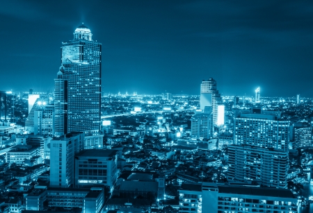 Modern city view of Bangkok, Thailand. Cityscape.のeditorial素材