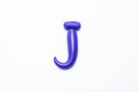 J-Plasticine alphabet color letters on a white background.
