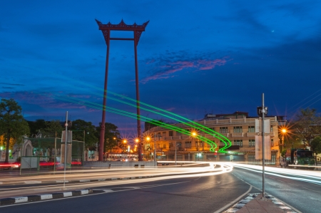Swing big red  Symbol of Bangkok, Thailand の写真素材