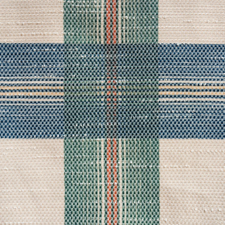 Green and blue striped square table covers.