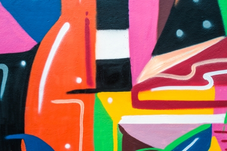 Graffiti on a wall. Colorful abstract pattern for backgrounds.のeditorial素材