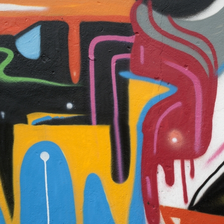 Graffiti on a wall. Colorful abstract pattern for backgrounds.のeditorial素材