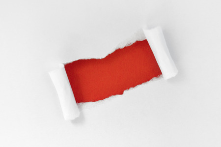 White paper torn square shape beautiful. Beautiful red backgroundの写真素材