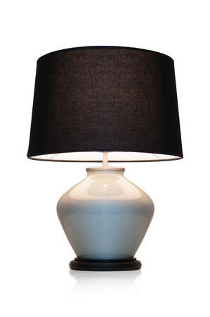 Modern table lamp black marble on a white background.の写真素材
