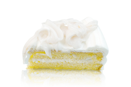 Coconut cake on a white background.の写真素材