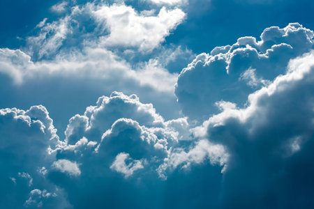 Puffy cloud on blue sky view