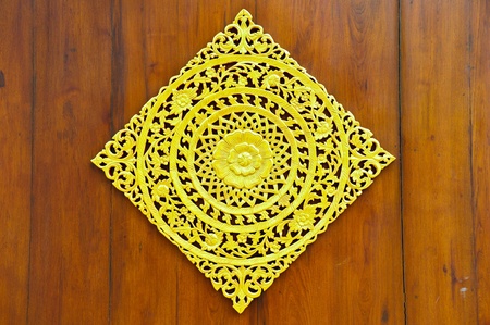 Thai art on Thai temple door の写真素材