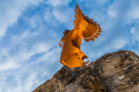 Keeper of the Plains in Wichita, Kansas.の写真素材