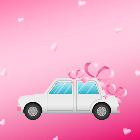 Wedding car. Vector illustrationのイラスト素材