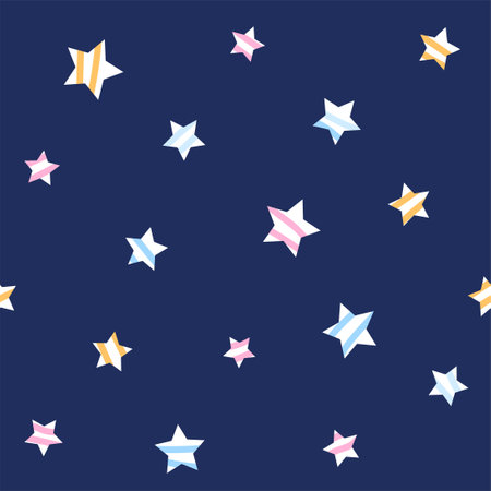 Seamless pattern of stars on blue background.のイラスト素材