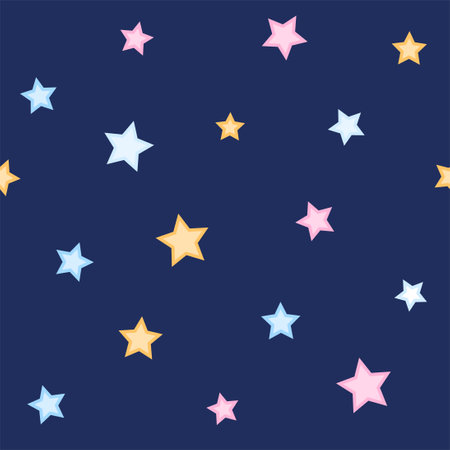 Seamless pattern of stars on blue background.のイラスト素材