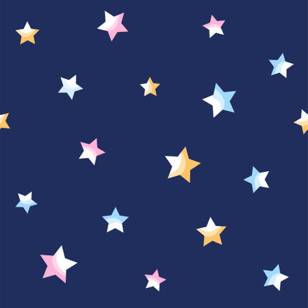 Seamless pattern of stars on blue background.のイラスト素材