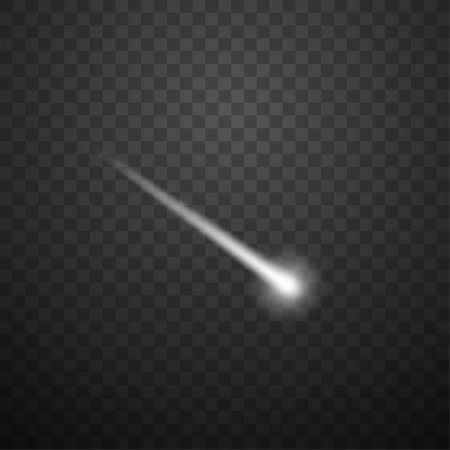 Falling star on transparent background. Vector illustrationのイラスト素材