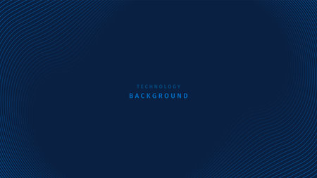 Technology background with blue waves. Editable strokeのイラスト素材