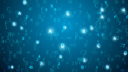 Digital background with randomly digits. Computer backgroundのイラスト素材