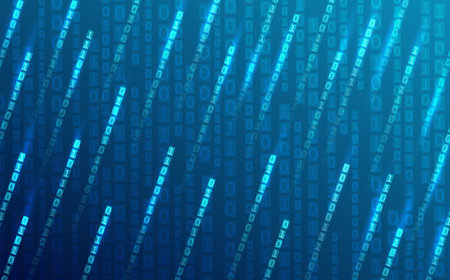 Vector technology background. Random digits on blueのイラスト素材