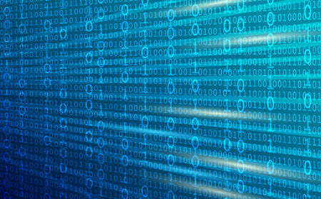 Vector technology background. Random digits on blueのイラスト素材