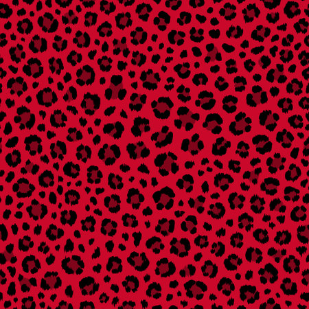 Red leopard seamless pattern. Animal printのイラスト素材
