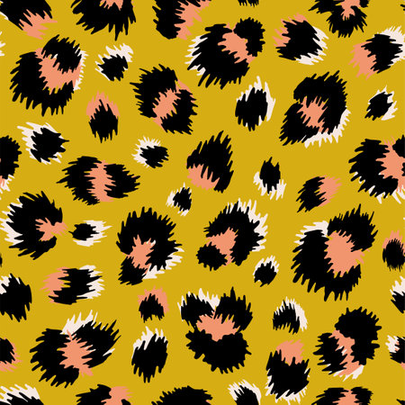 Leopard texture. Colorful animal seamless patternのイラスト素材