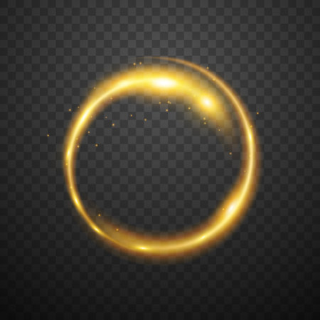 Glowing circle on dark transparent backgroundのイラスト素材