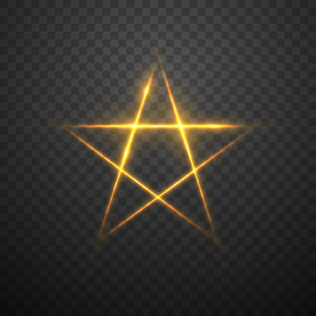 Glowing star on dark transparent backgroundのイラスト素材