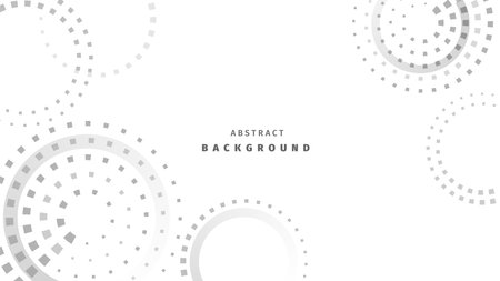 Abstract geometric banner. Gray circles on white backgroundのイラスト素材