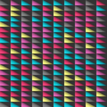Colored triangular texture. Geometric vector seamless patternのイラスト素材